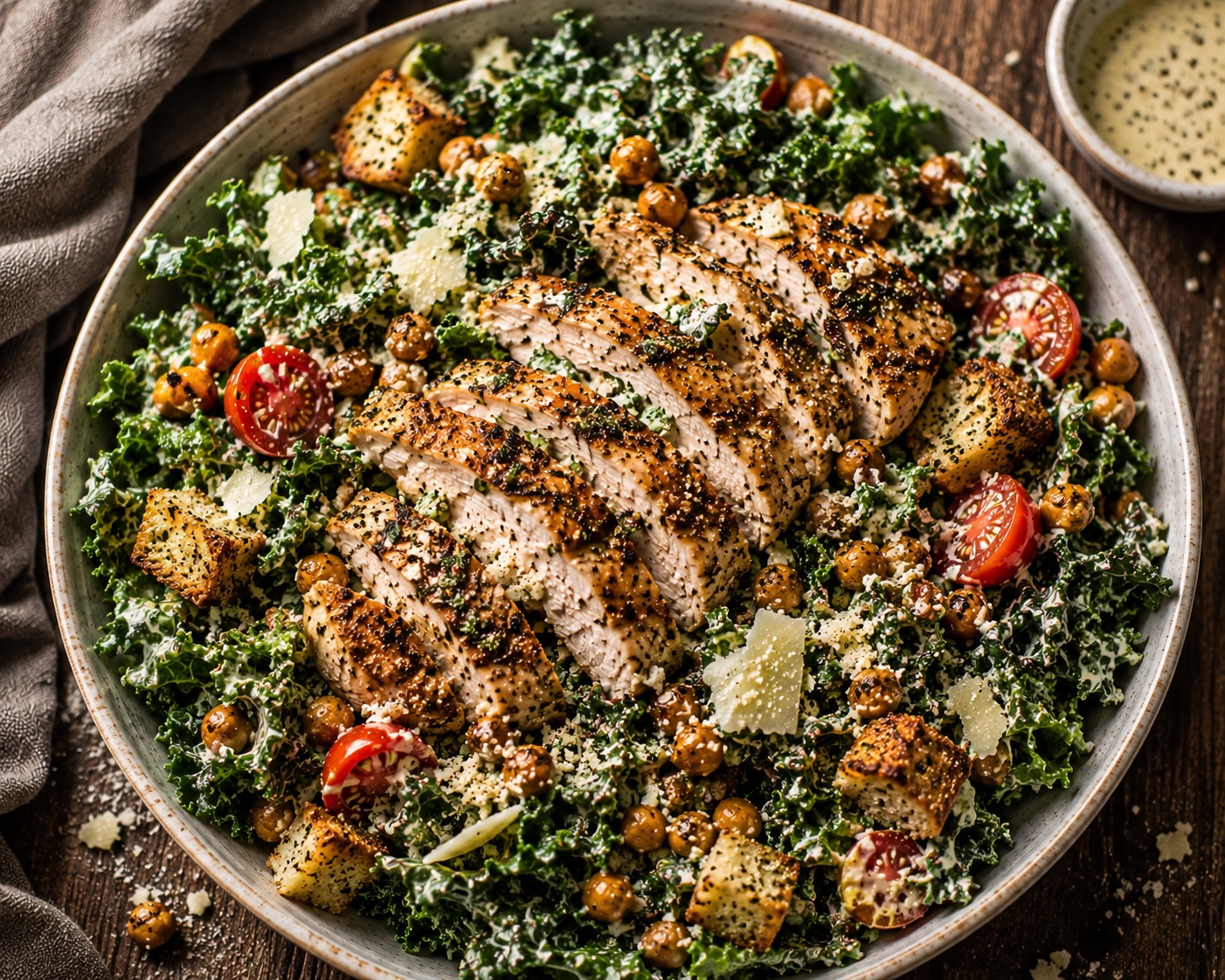 Kale Caesar Chicken Salad